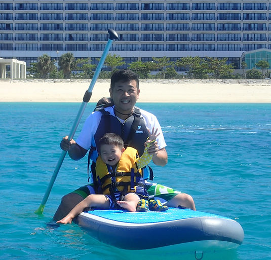 糸満の海で楽しむ丸顔たっくんのSUP日記♪♪糸満マリンセンター