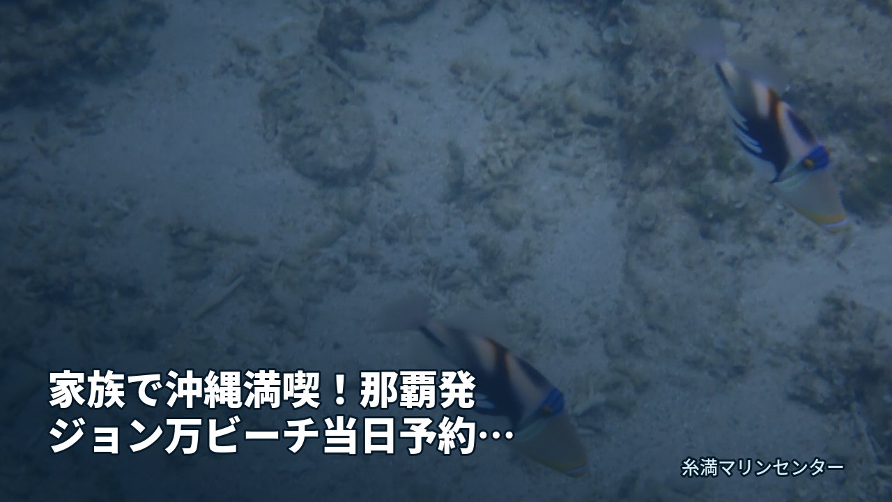 家族で沖縄満喫!那覇発ジョン万ビーチ当日予約シュノー|糸満マリンセンターの自然体験シュノーケル