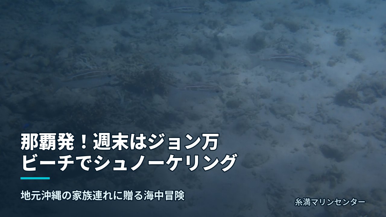 那覇発!週末はジョン万ビーチでシュノーケリング|糸満マリンセンターの自然体験シュノーケル