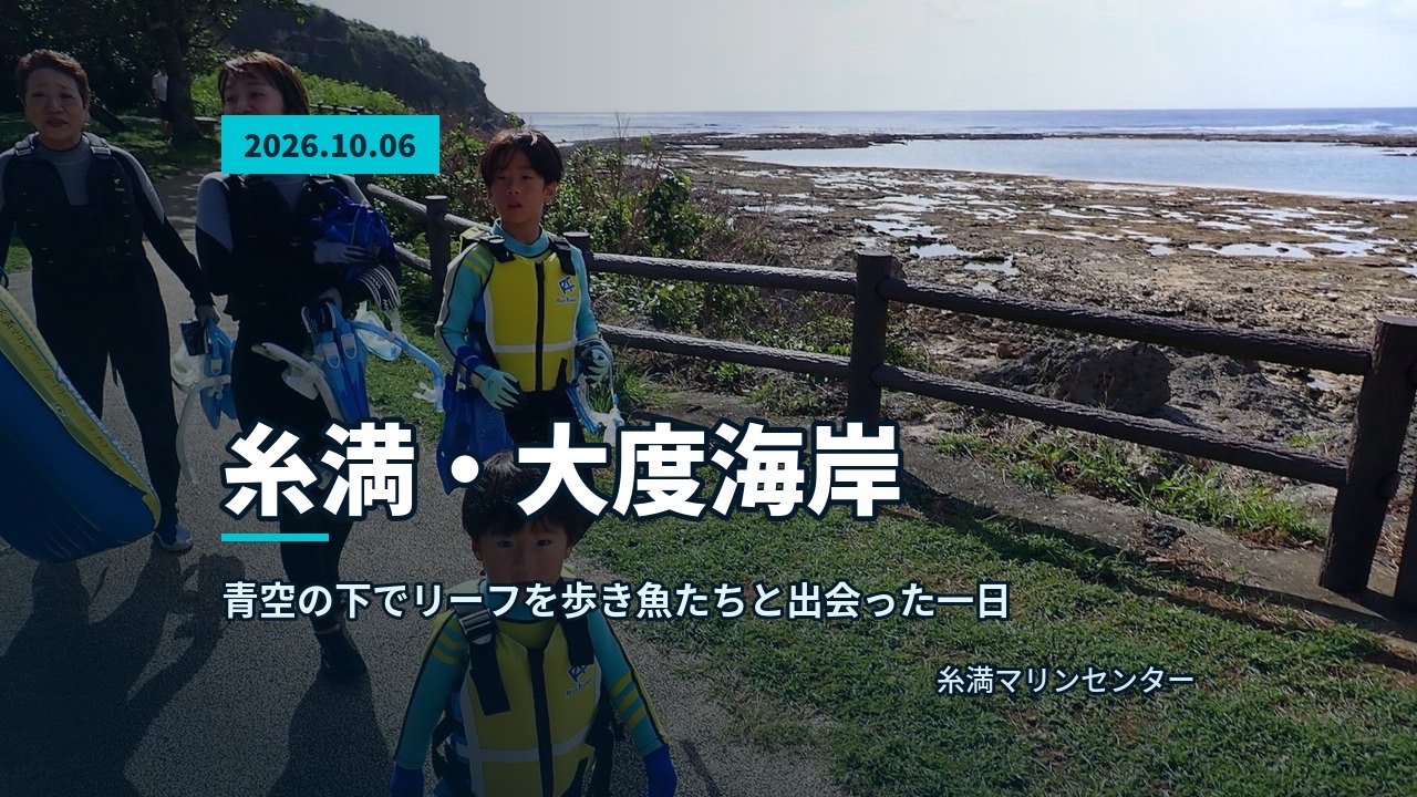 リーフを歩く参加者と担当の池田のグループ
